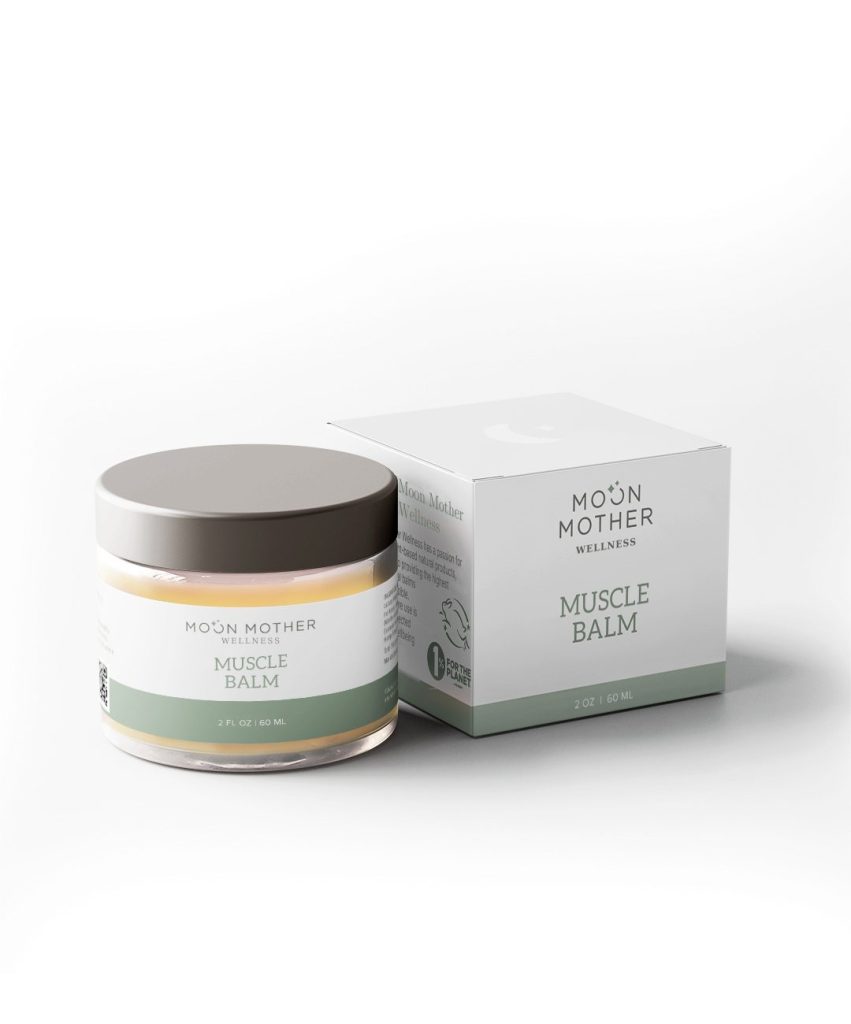 Muscle Balm jar and box, 2 fl oz